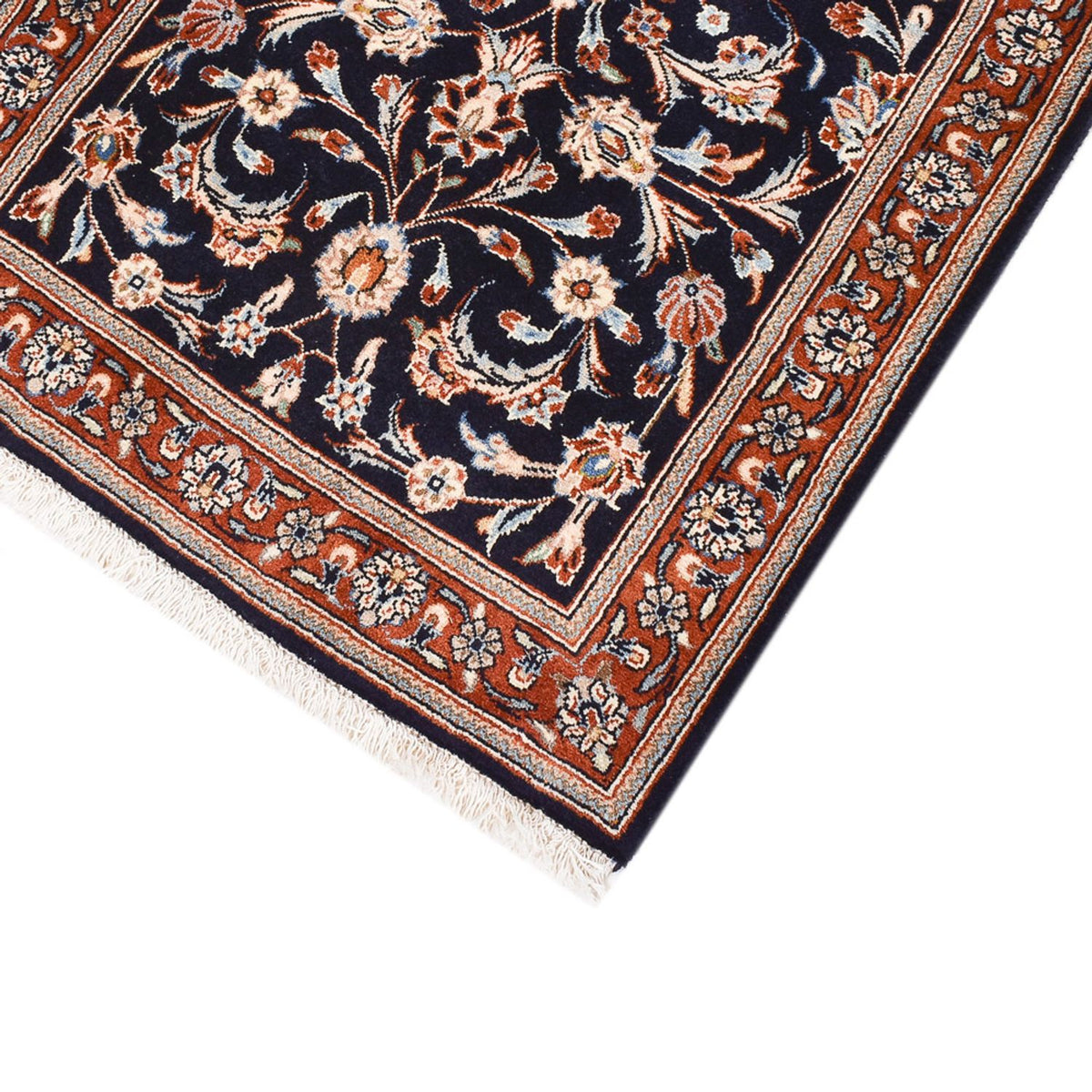 Tapis de couloir Tapis persan - Keshan - 338 x 75 cm - bleu foncé