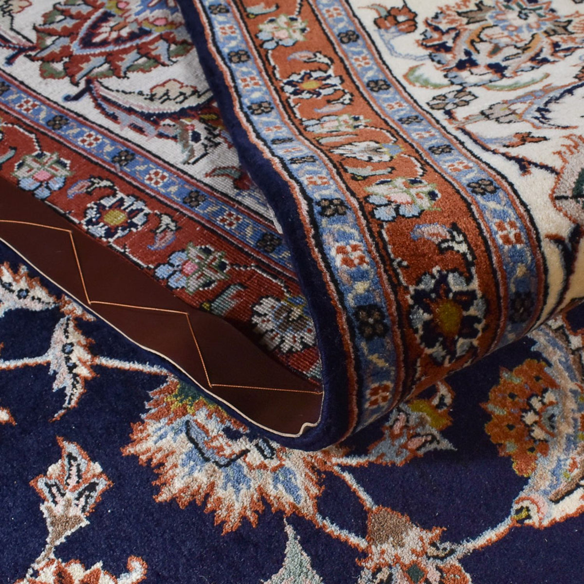 Tapis persan - Classique - Royal - 336 x 248 cm - bleu foncé