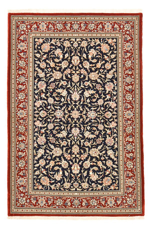 Tapis persan - Ghom - Royal - 204 x 133 cm - bleu foncé