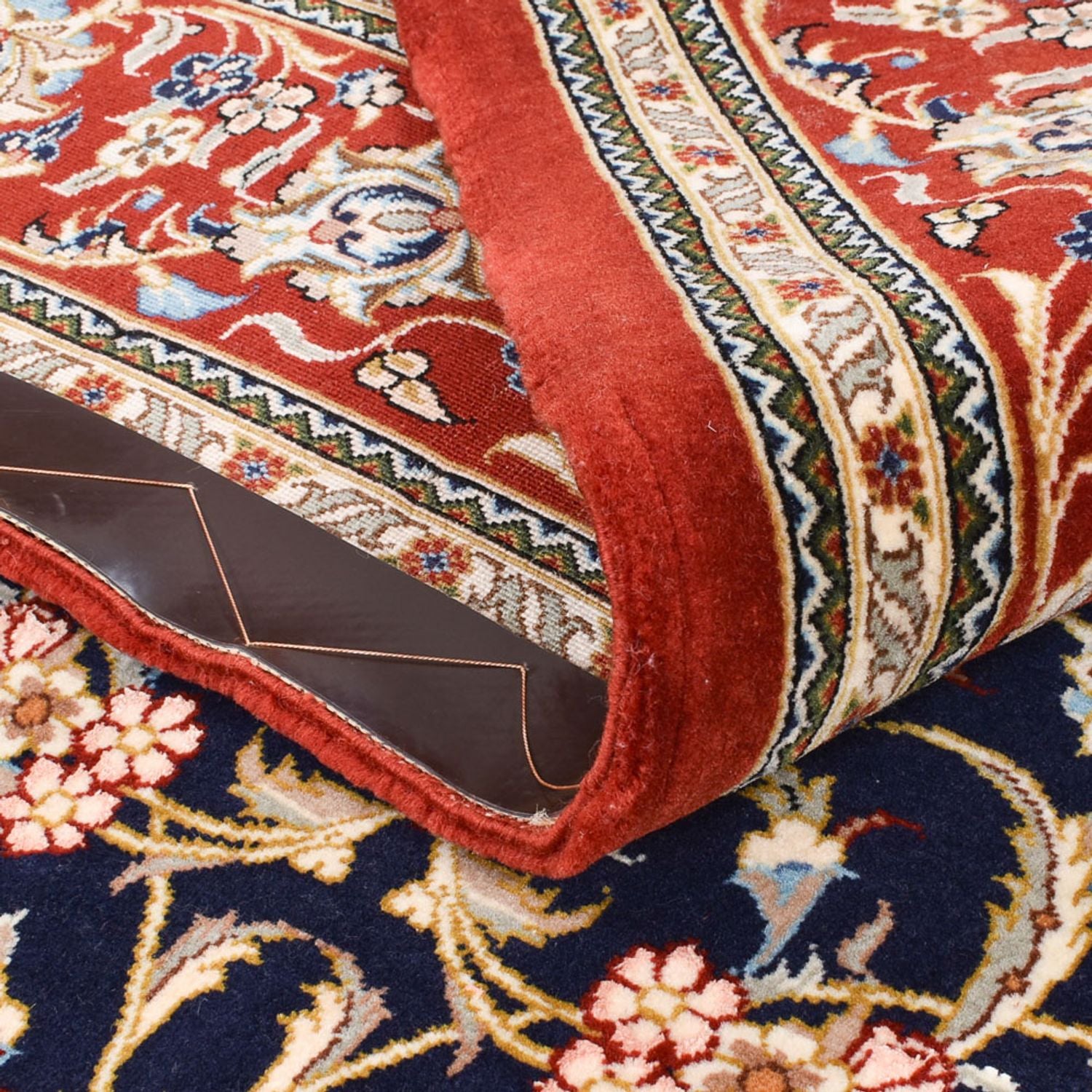 Tapis persan - Ghom - Royal - 204 x 133 cm - bleu foncé