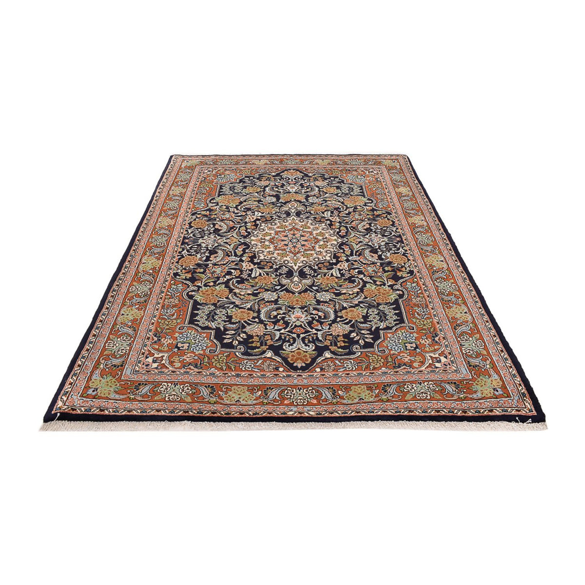 Tapis persan - Classique - 202 x 138 cm - bleu foncé