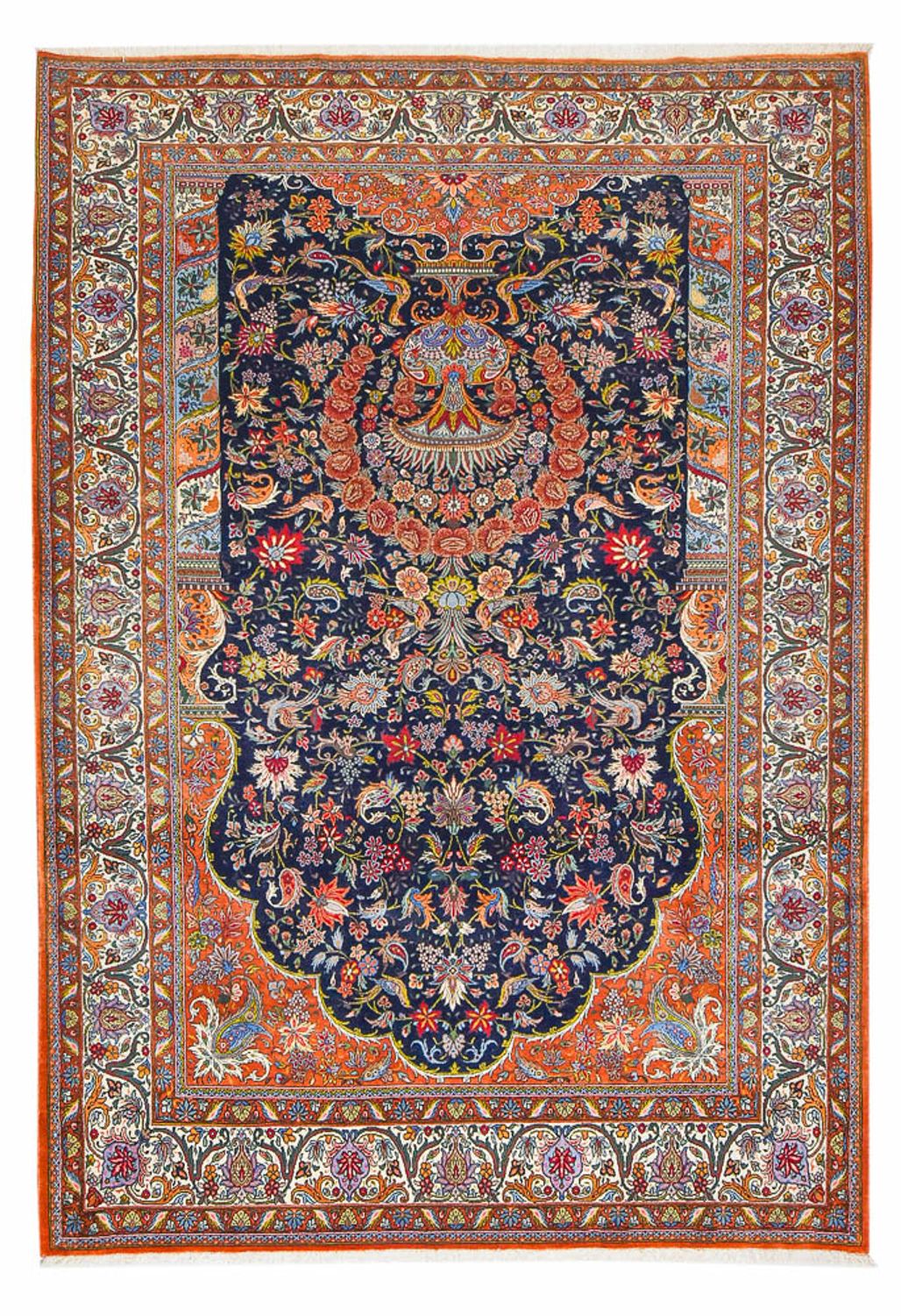 Tapis persan - Nomadic - 293 x 206 cm - bleu foncé