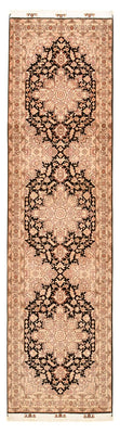 Tapis de couloir Tapis persan - Tabriz - Royal - 305 x 80 cm - beige clair