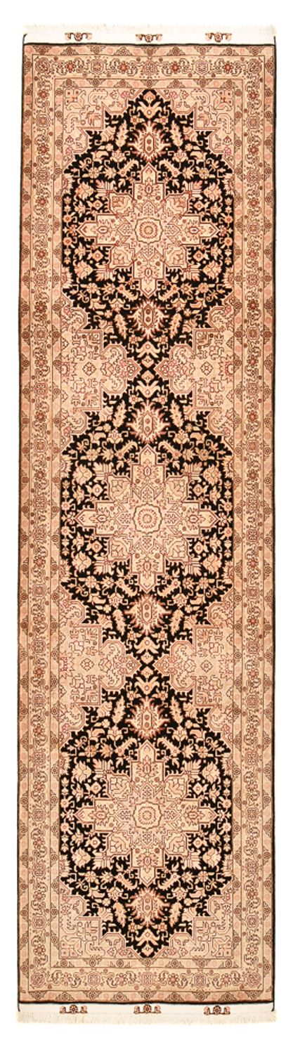 Tapis de couloir Tapis persan - Tabriz - Royal - 305 x 80 cm - beige clair