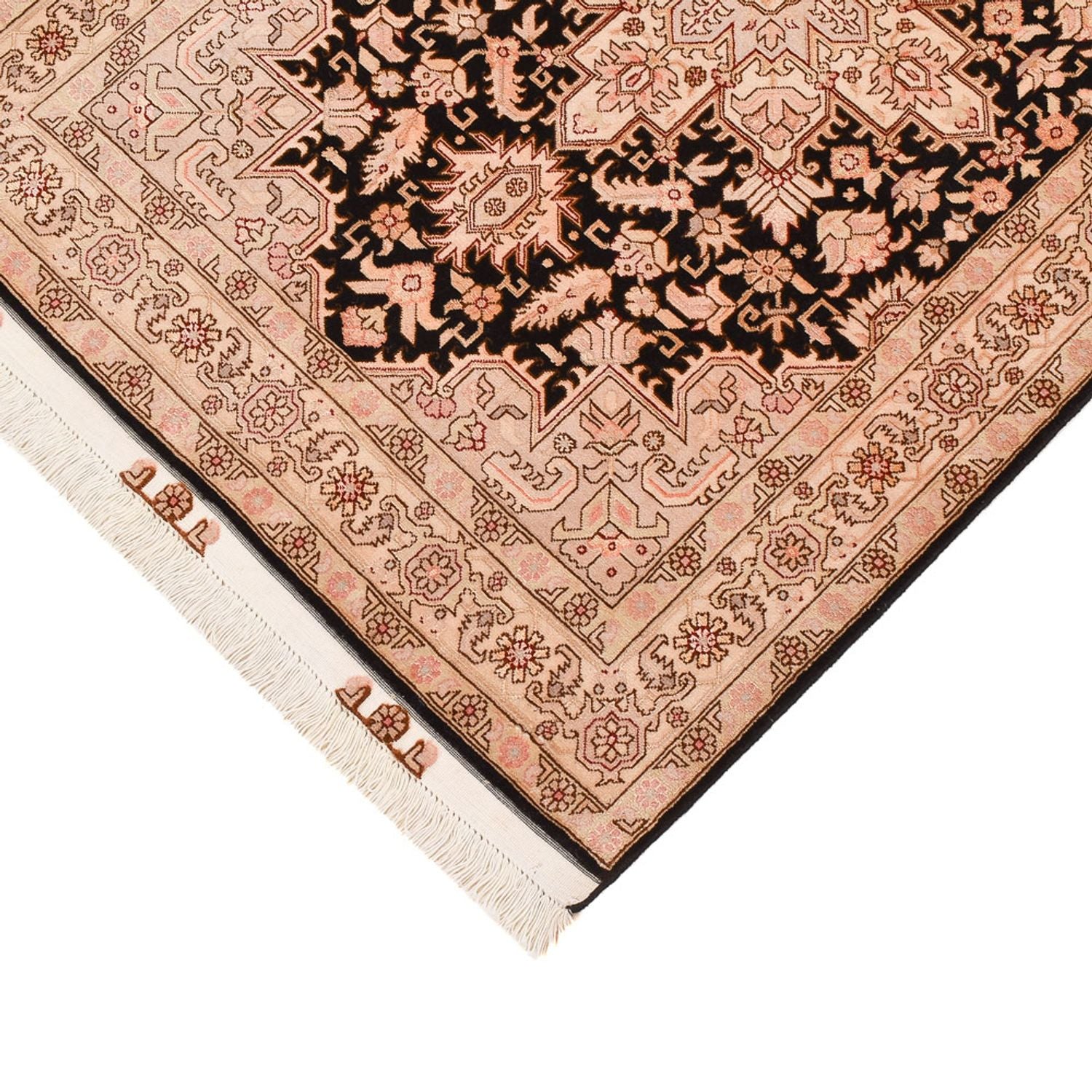 Tapis de couloir Tapis persan - Tabriz - Royal - 305 x 80 cm - beige clair