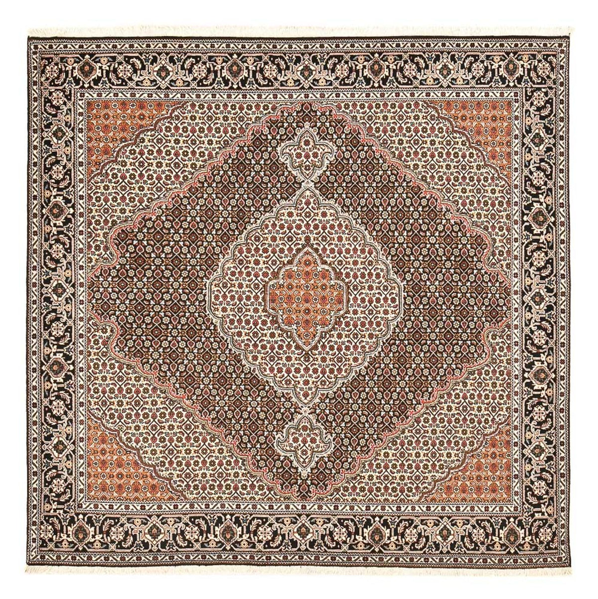 Tapis persan - Tabriz - Royal carré  - 202 x 198 cm - marron