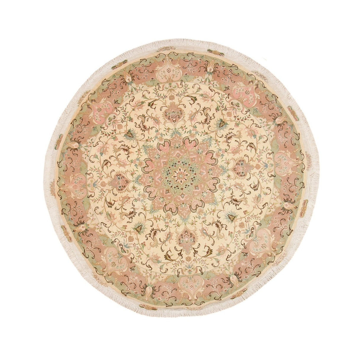 Tapis persan - Tabriz - Royal ronde  - 150 x 150 cm - beige