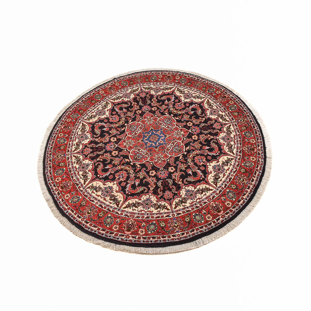 Tapis persan - Bidjar ronde  - 155 x 155 cm - rouge foncé