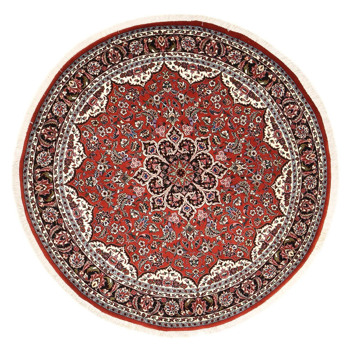 Tapis persan - Bidjar ronde  - 145 x 145 cm - rouge