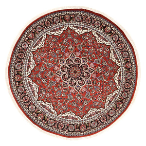 Tapis persan - Bidjar ronde  - 145 x 145 cm - rouge