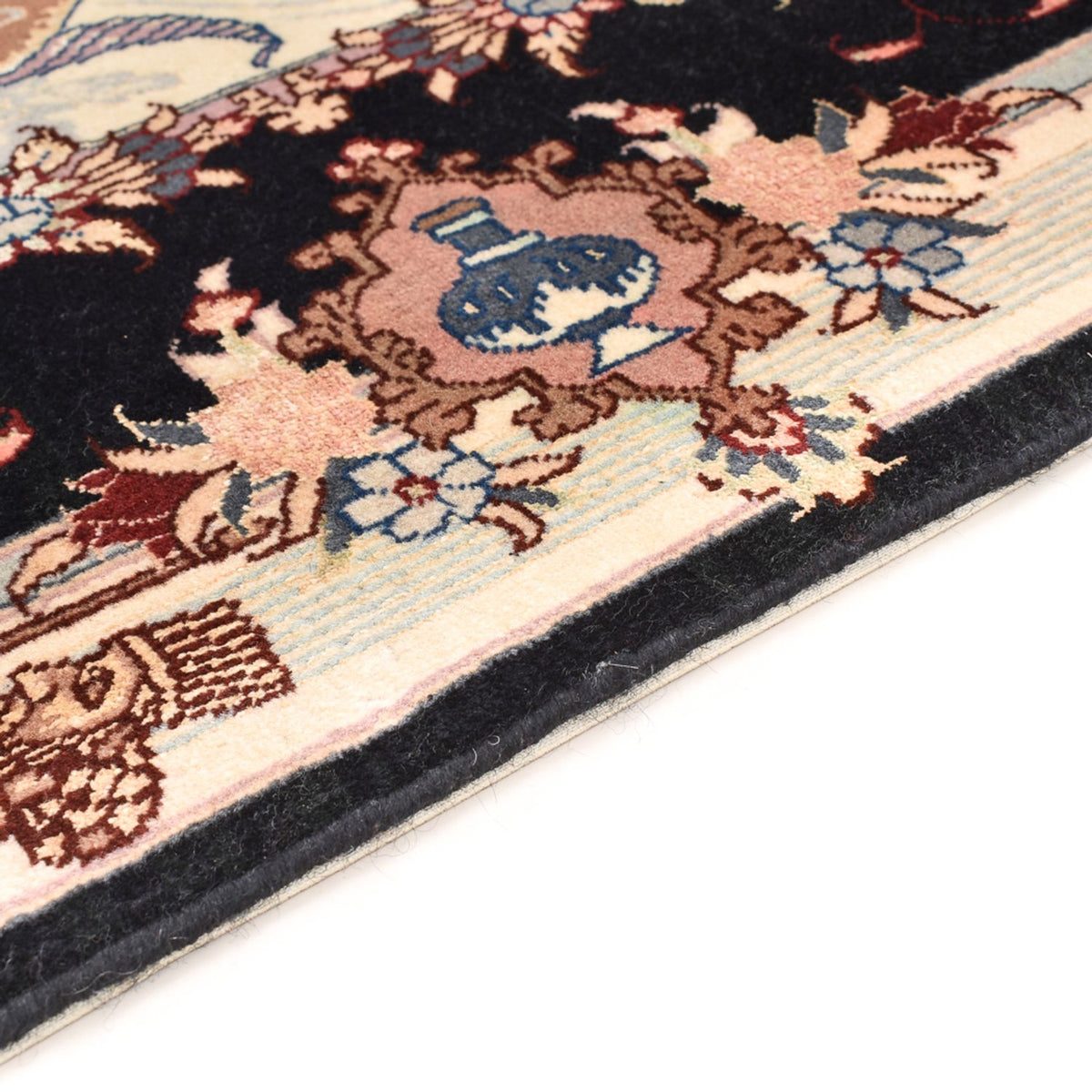 Tapis persan - Tabriz - Royal - 90 x 60 cm - bleu foncé