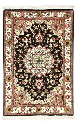 Tapis persan - Tabriz - Royal - 90 x 60 cm - bleu foncé