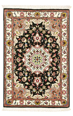 Tapis persan - Tabriz - Royal - 90 x 60 cm - bleu foncé