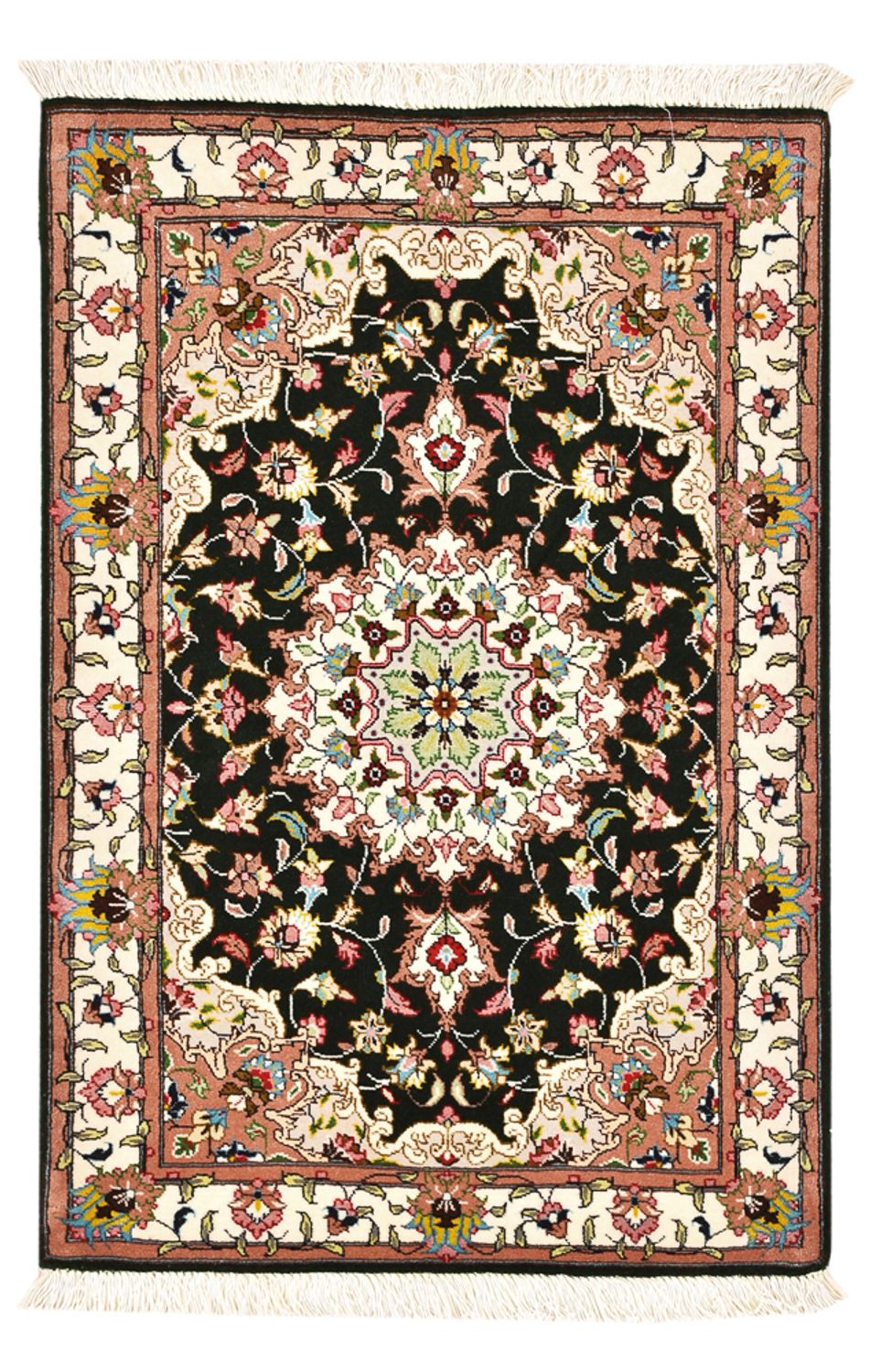Tapis persan - Tabriz - Royal - 90 x 60 cm - bleu foncé