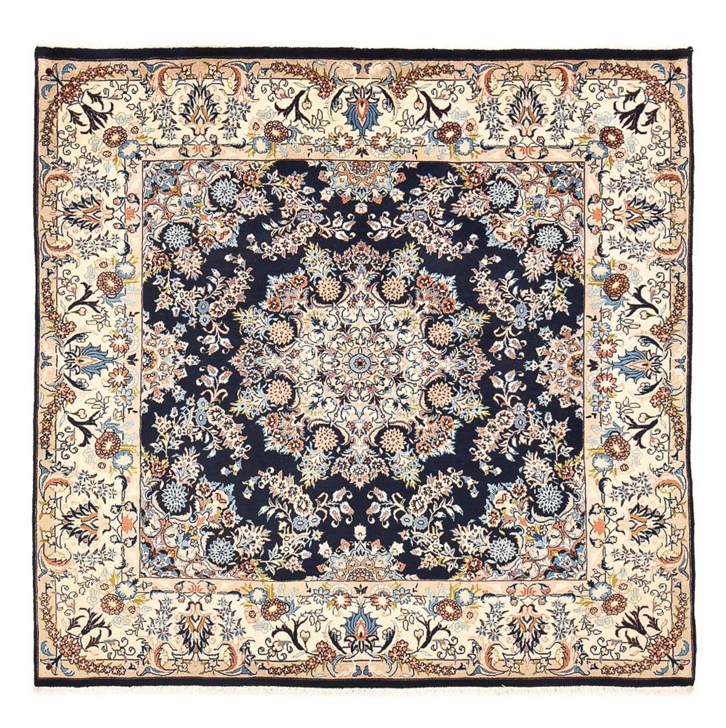 Tapis persan - Classique carré  - 200 x 198 cm - bleu foncé