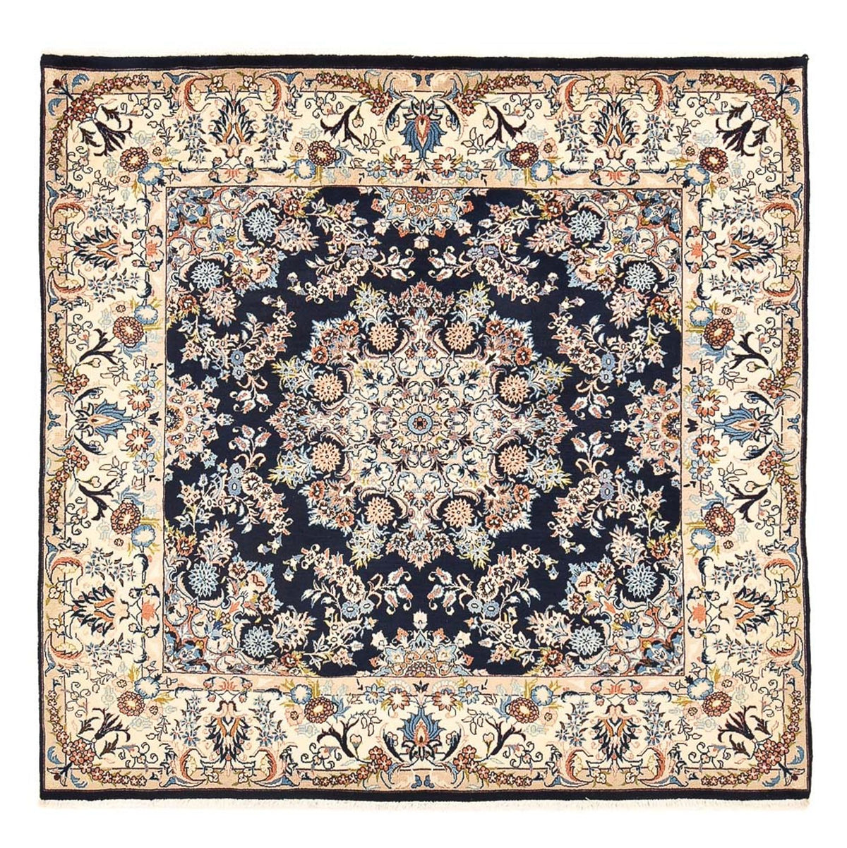 Tapis persan - Classique carré  - 200 x 198 cm - bleu foncé