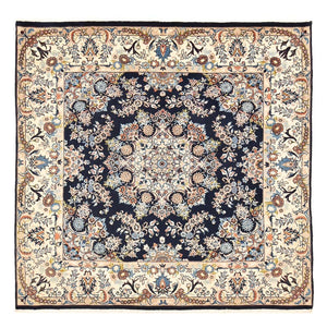 Tapis persan - Classique carré  - 200 x 198 cm - bleu foncé