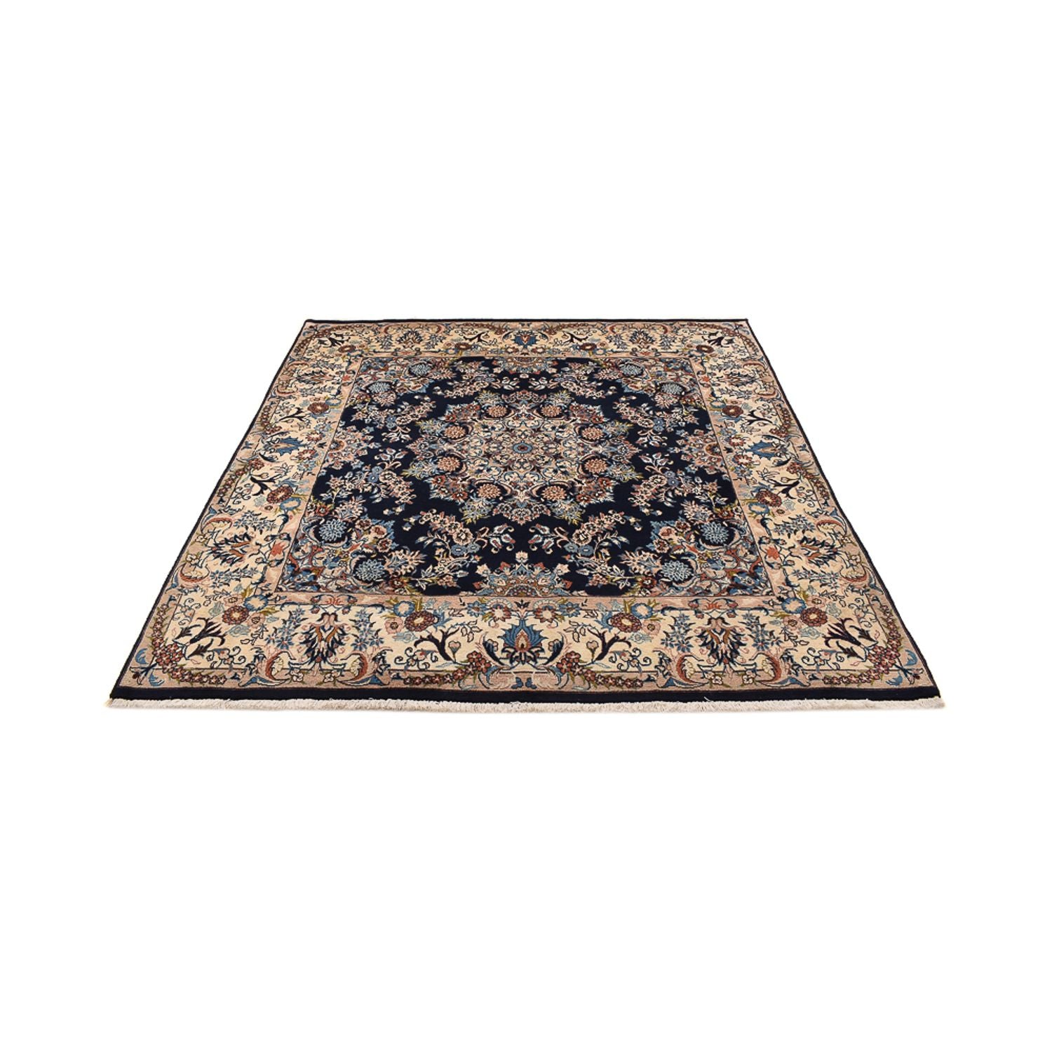 Tapis persan - Classique carré  - 200 x 198 cm - bleu foncé