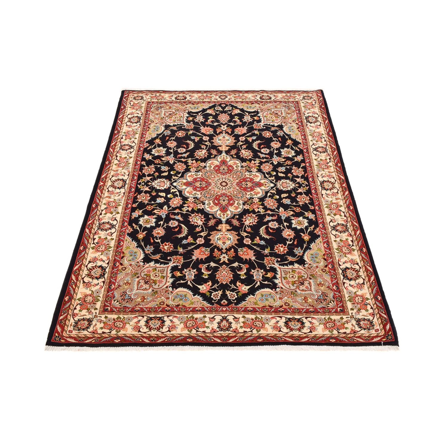 Tapis persan - Tabriz - Royal - 203 x 142 cm - rouge foncé