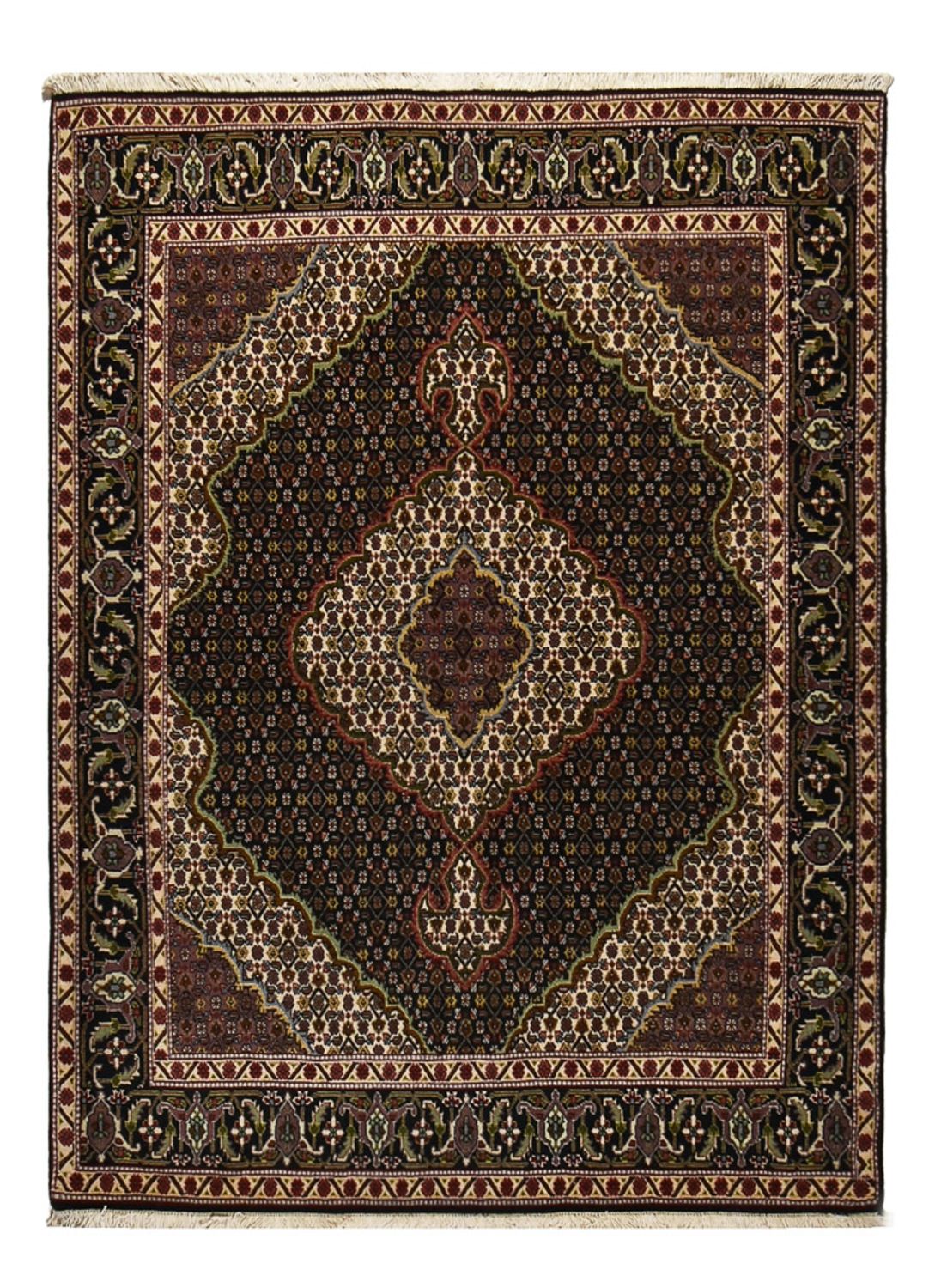 Tapis persan - Tabriz - Royal - 202 x 150 cm - marron foncé