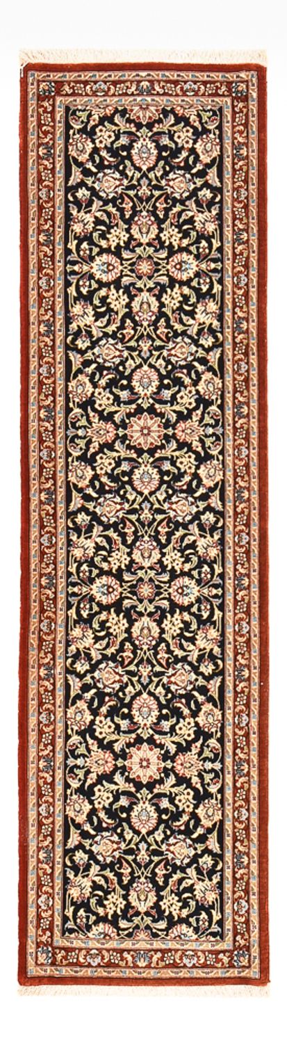 Tapis de couloir Tapis persan - Ghom - Royal - 196 x 54 cm - bleu foncé