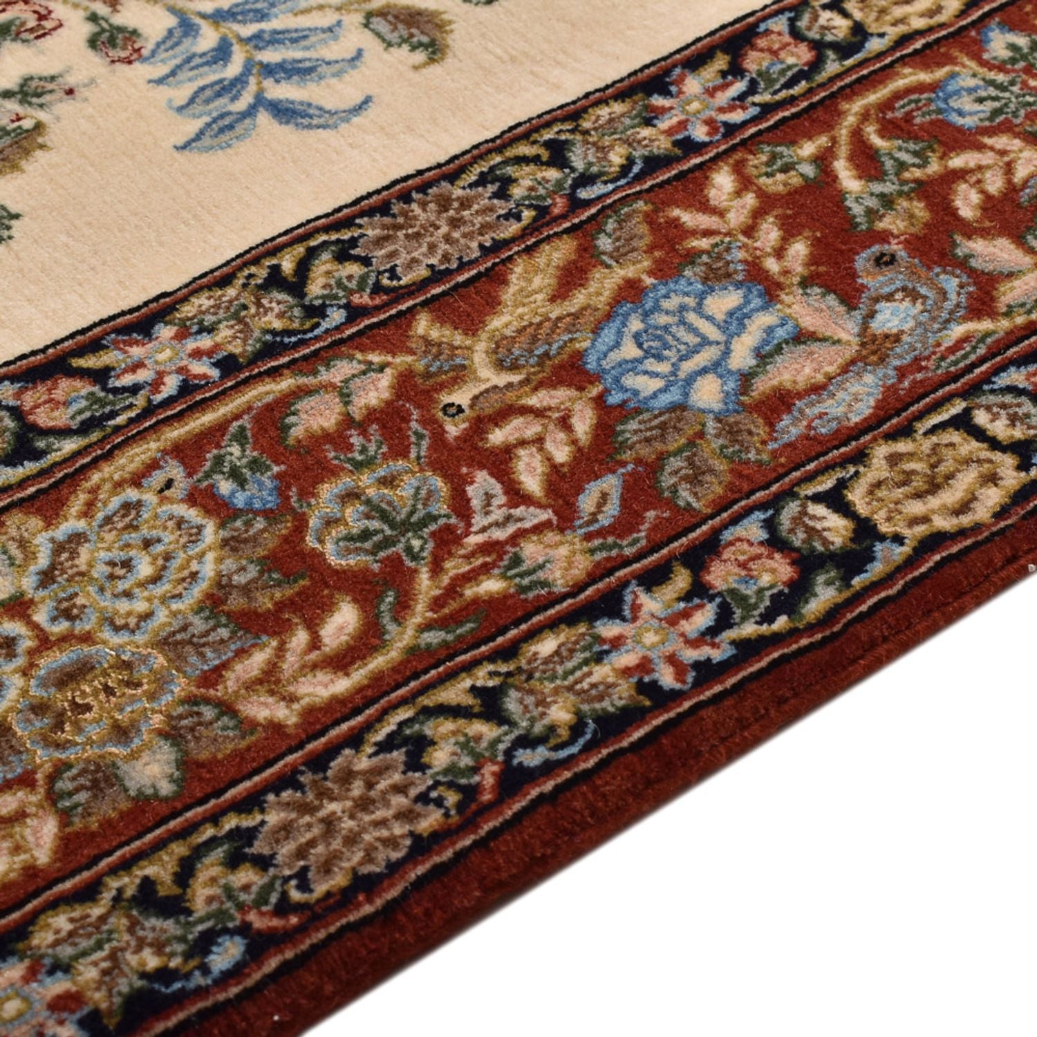 Tapis persan - Ghom - Royal - 201 x 129 cm - beige clair