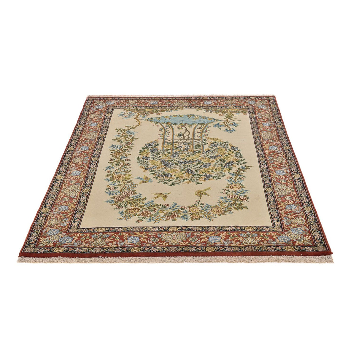 Tapis persan - Ghom - Royal - 201 x 129 cm - beige clair