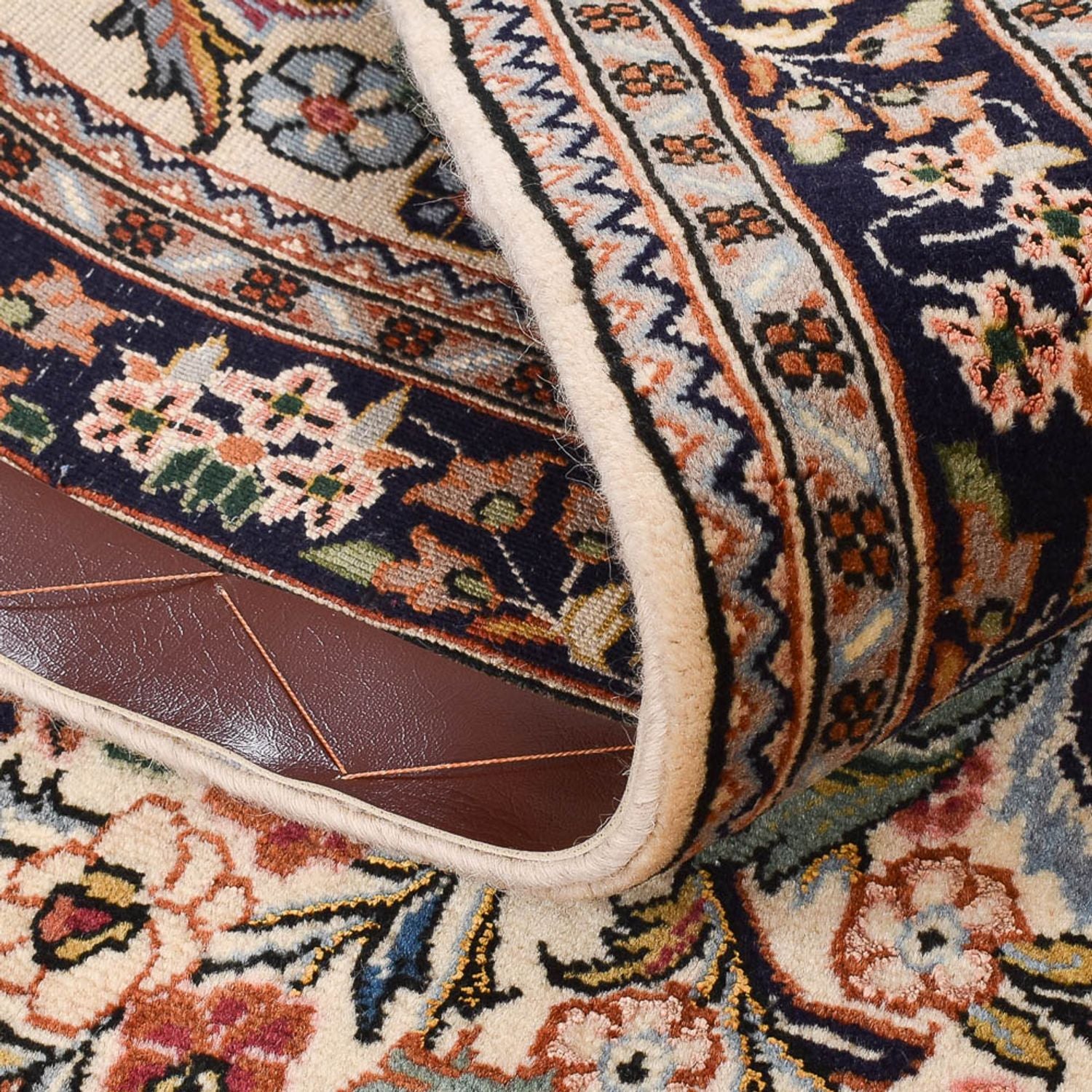 Tapis de couloir Tapis persan - Ghom - 360 x 74 cm - sable
