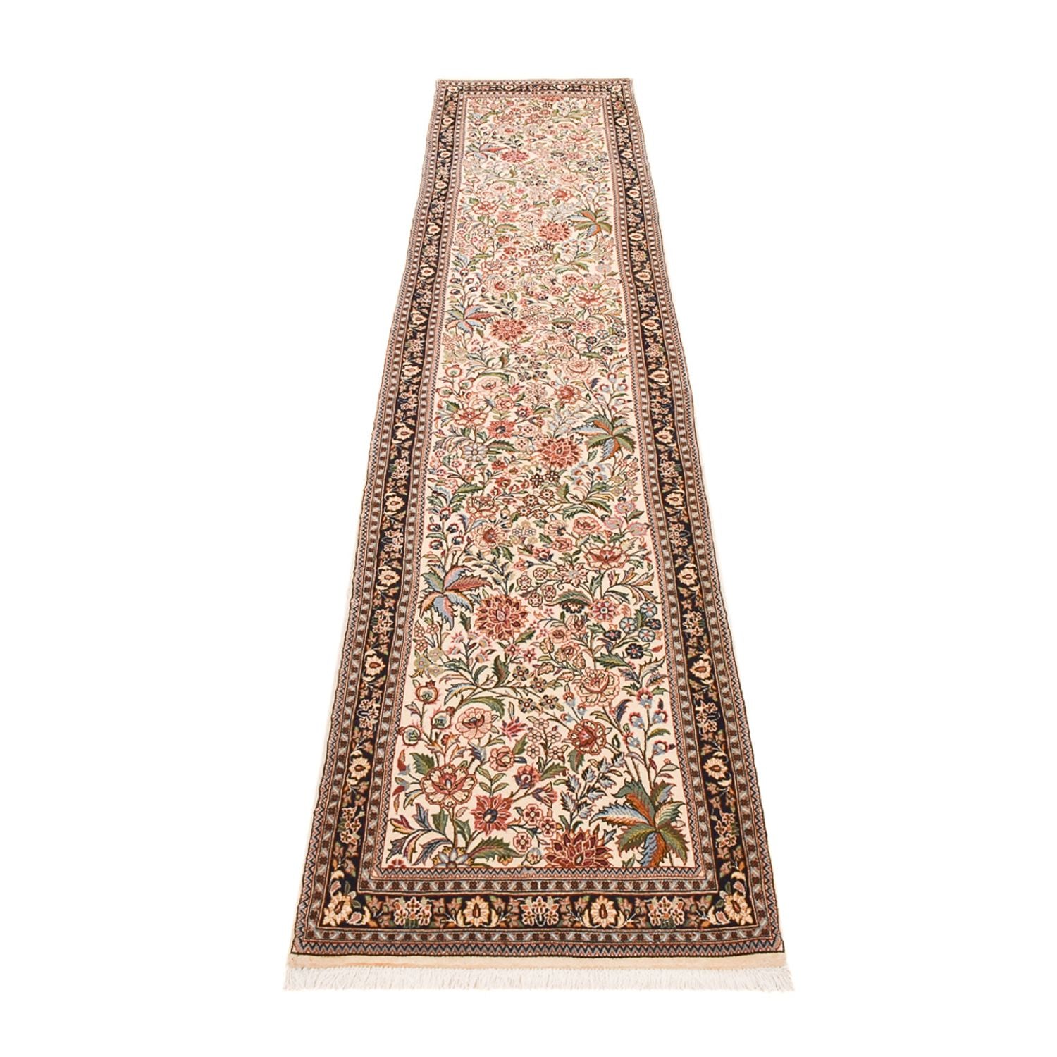 Tapis de couloir Tapis persan - Ghom - 360 x 74 cm - sable