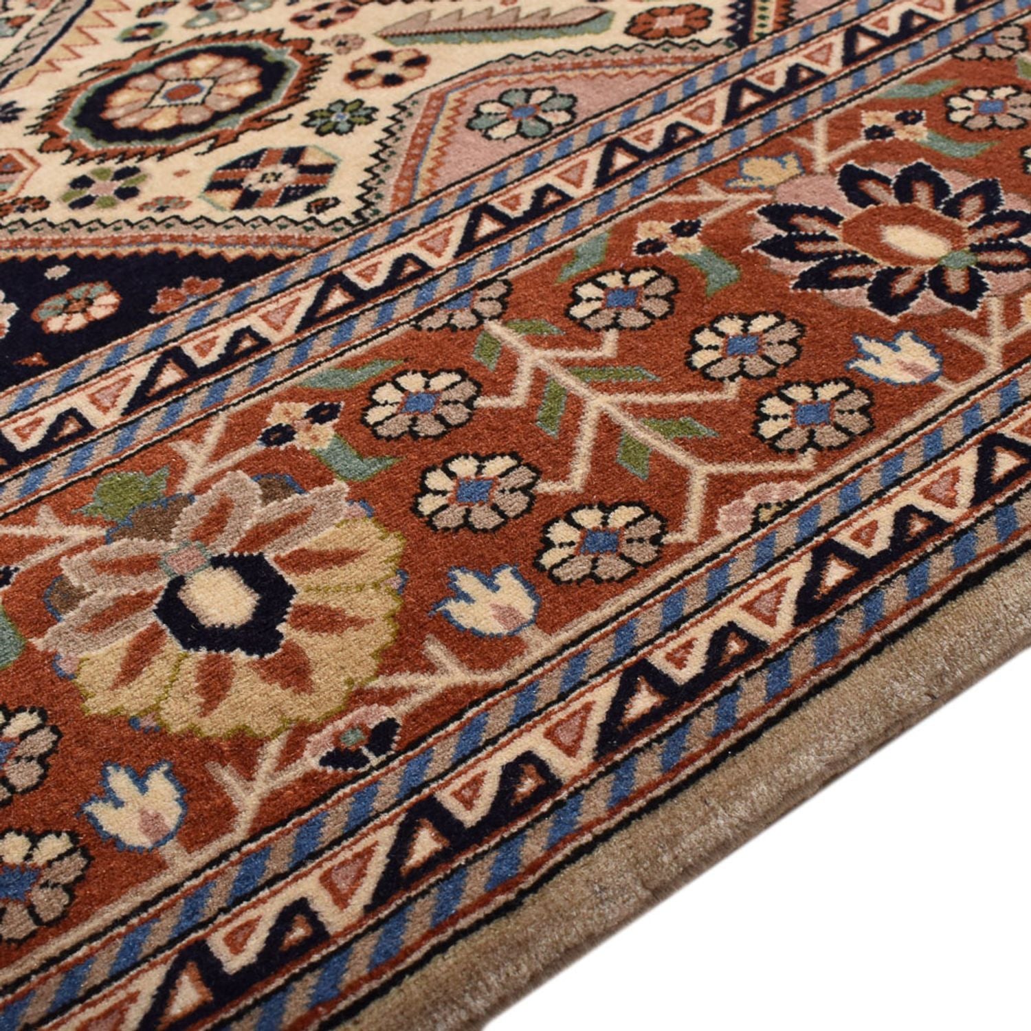 Tapis Gabbeh - Persan Kashkuli - 257 x 185 cm - rouille