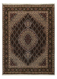 Tapis persan - Tabriz - Royal - 196 x 148 cm - marron foncé