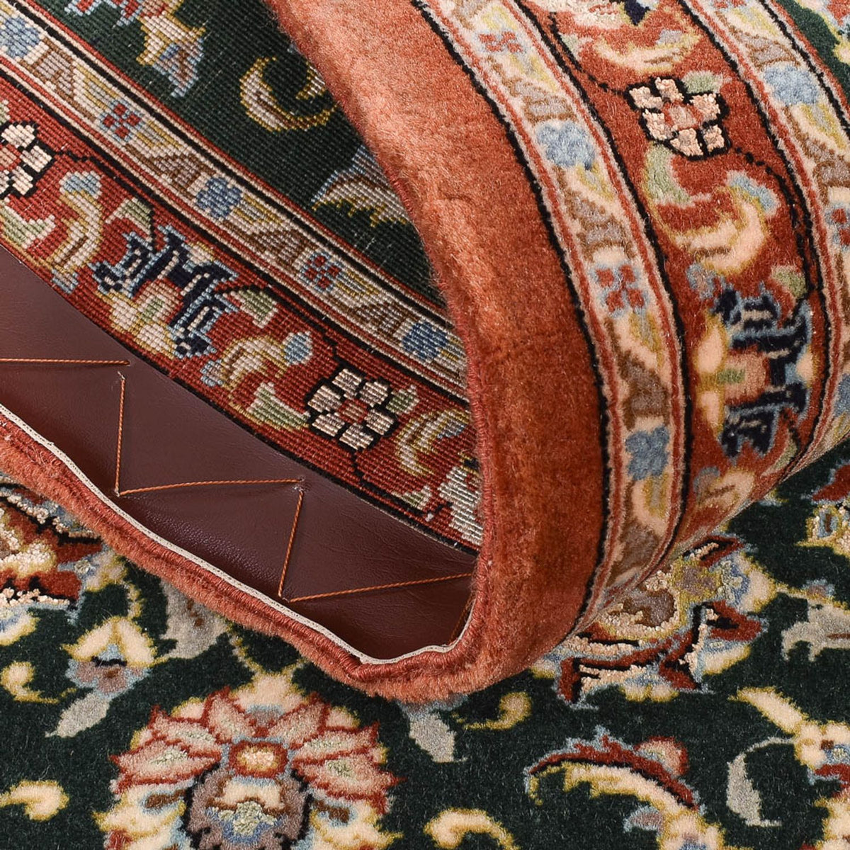 Tapis de couloir Tapis persan - Ghom - Royal - 202 x 56 cm - bleu foncé