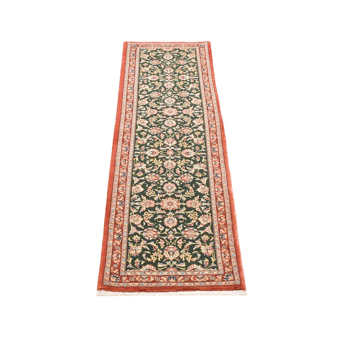 Tapis de couloir Tapis persan - Ghom - Royal - 202 x 56 cm - bleu foncé