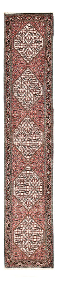 Tapis de couloir Tapis persan - Bidjar - 400 x 83 cm - rouge clair