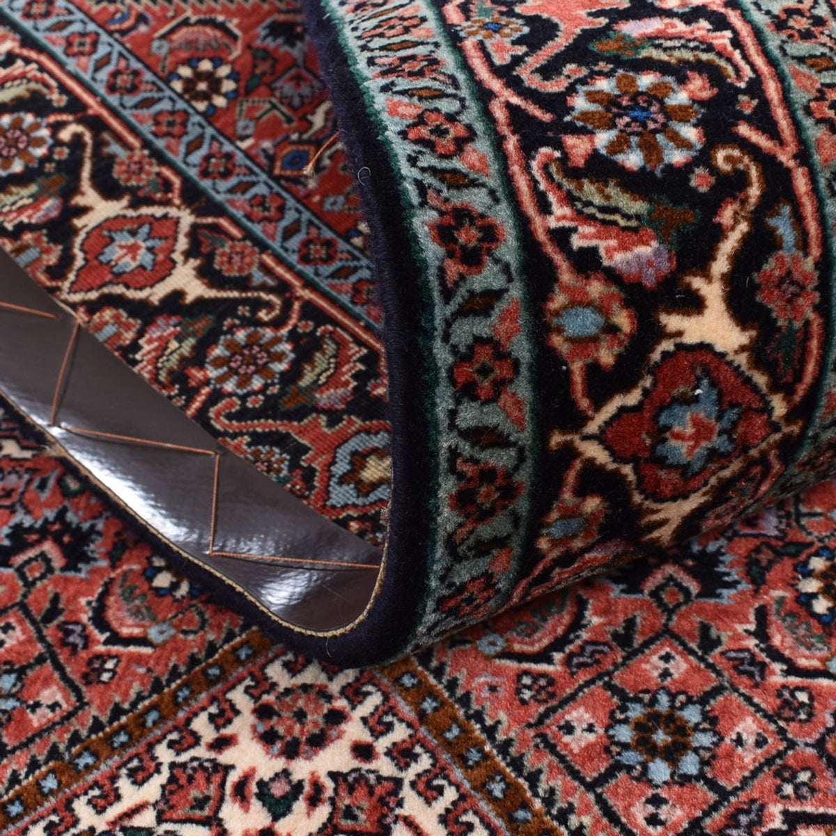 Tapis de couloir Tapis persan - Bidjar - 400 x 83 cm - rouge clair