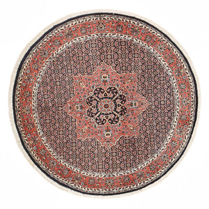Tapis persan - Bidjar ronde  - 155 x 155 cm - rouge foncé