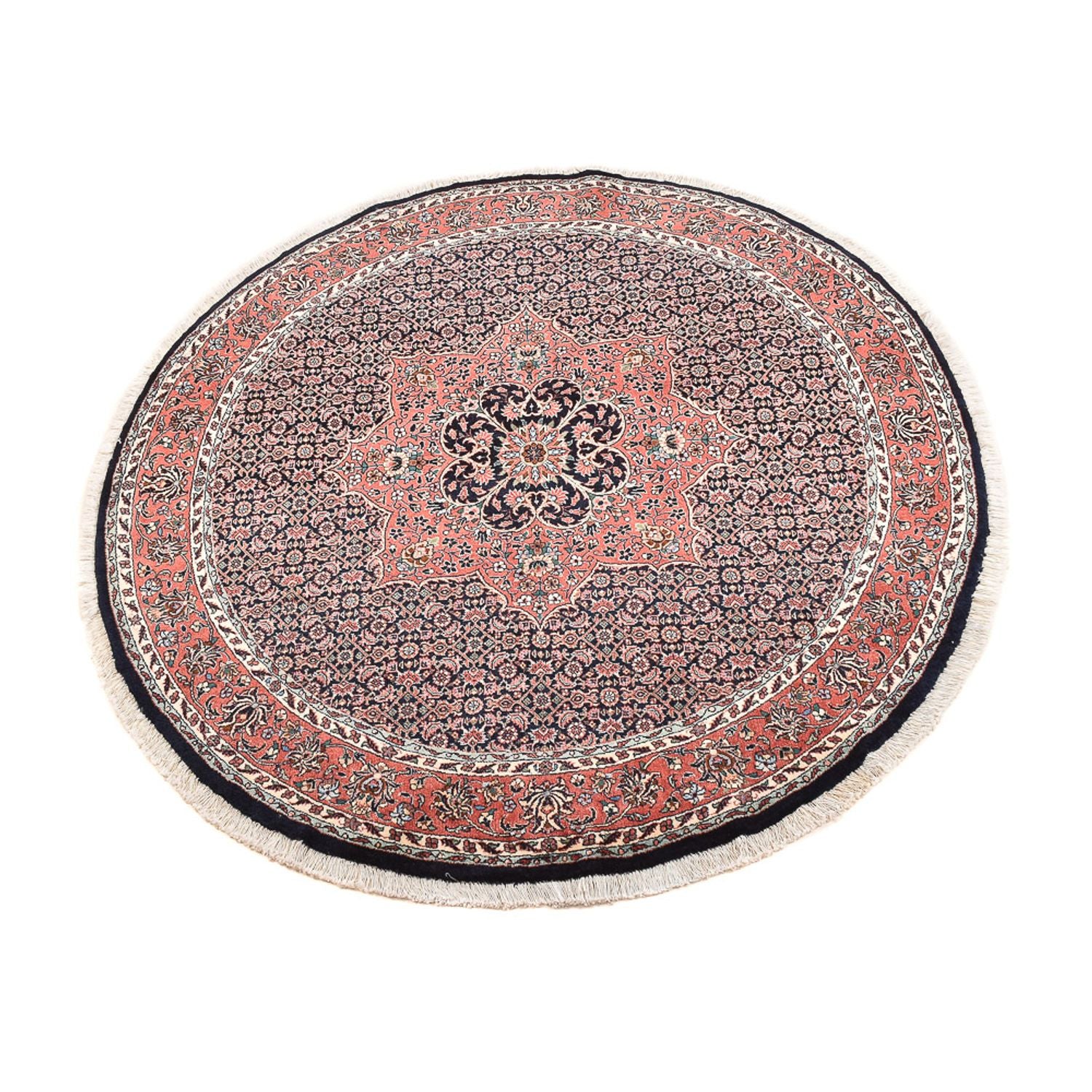 Tapis persan - Bidjar ronde  - 155 x 155 cm - rouge foncé