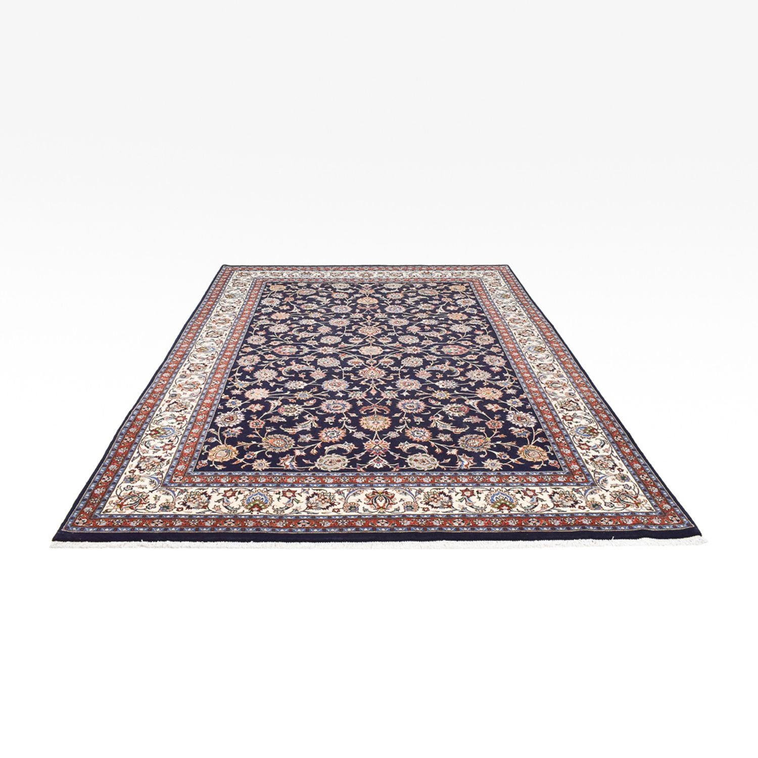 Tapis persan - Classique - Royal - 346 x 246 cm - bleu foncé