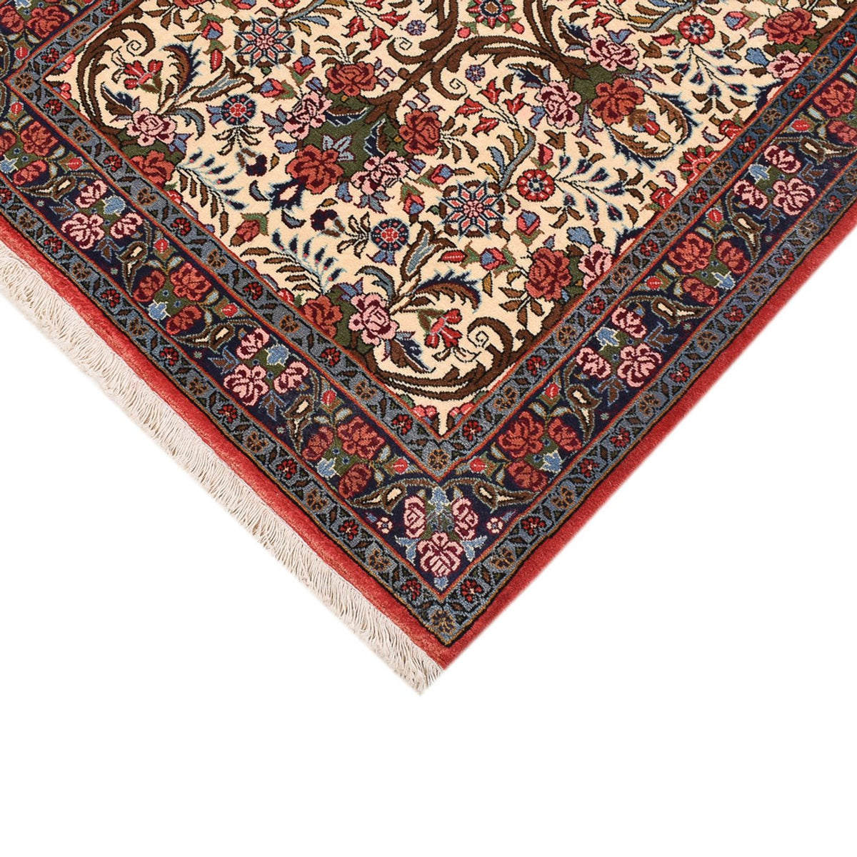 Tapis de couloir Tapis persan - Bidjar - 400 x 92 cm - beige