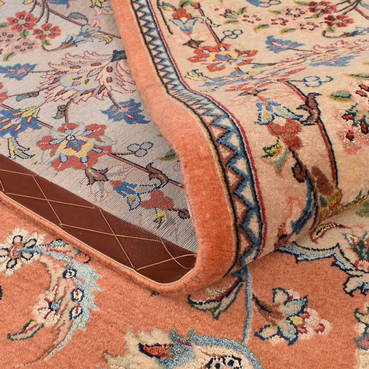 Tapis persan - Ghom - Royal - 255 x 201 cm - terracotta