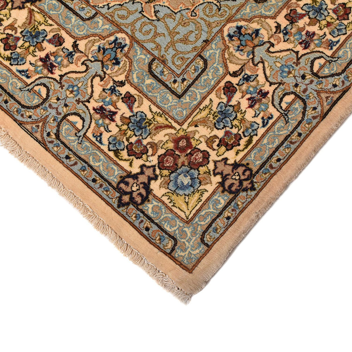 Tapis persan - Ghom - Royal - 211 x 130 cm - beige clair
