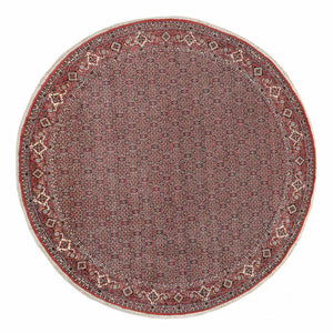 Tapis persan - Bidjar ronde  - 300 x 300 cm - rouge foncé