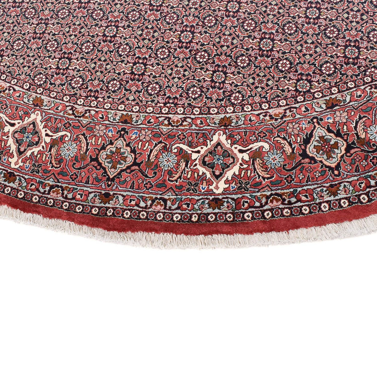 Tapis persan - Bidjar ronde  - 300 x 300 cm - rouge foncé