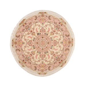 Tapis persan - Tabriz - Royal ronde  - 143 x 143 cm - saumon