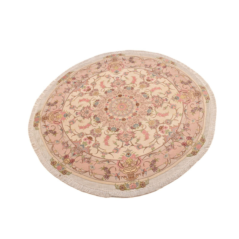 Tapis persan - Tabriz - Royal ronde  - 143 x 143 cm - saumon