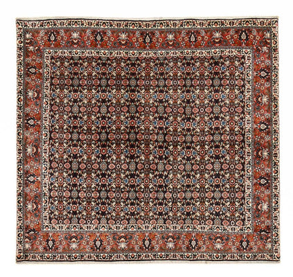 Tapis persan - Bidjar carré  - 254 x 243 cm - rouge foncé