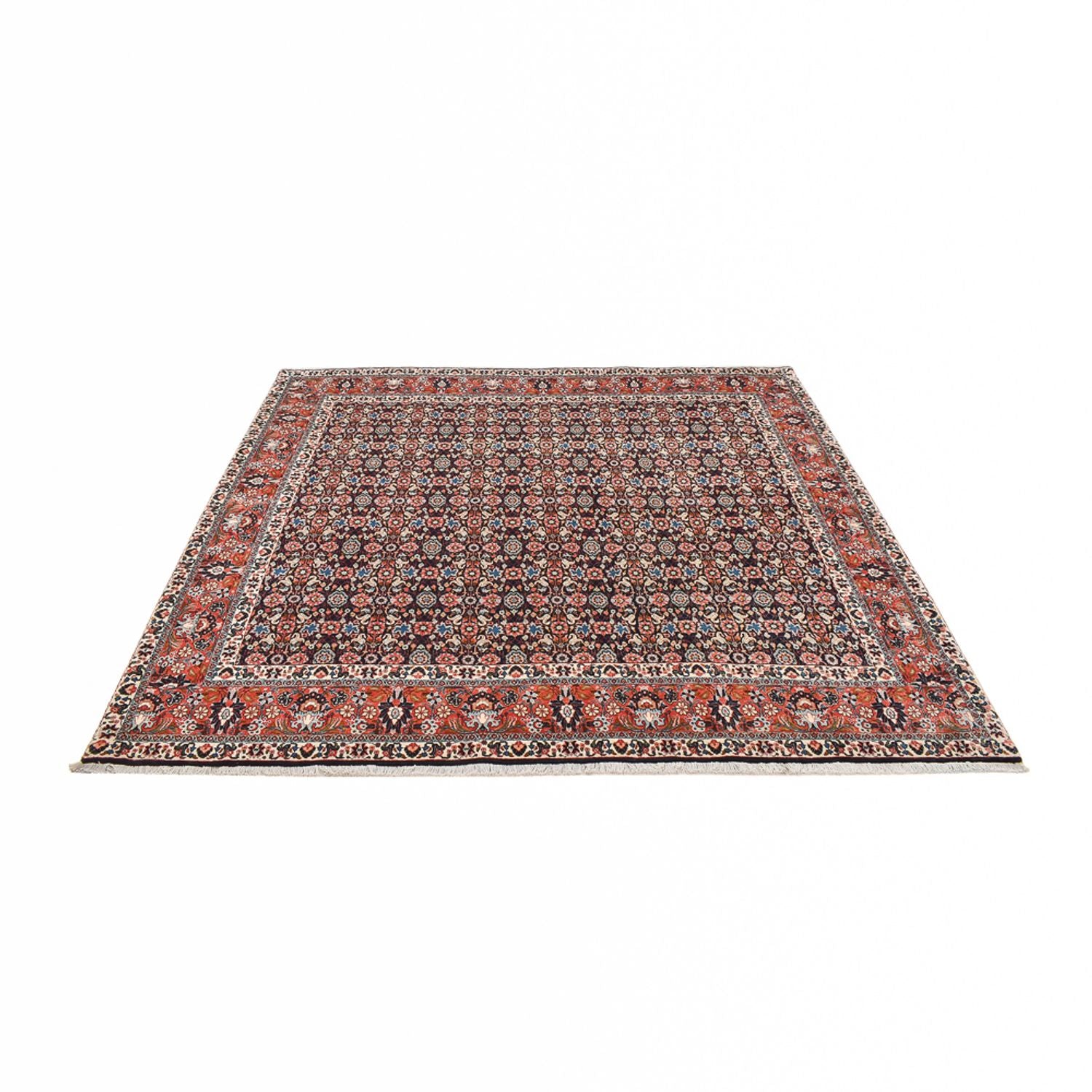 Tapis persan - Bidjar carré  - 254 x 243 cm - rouge foncé