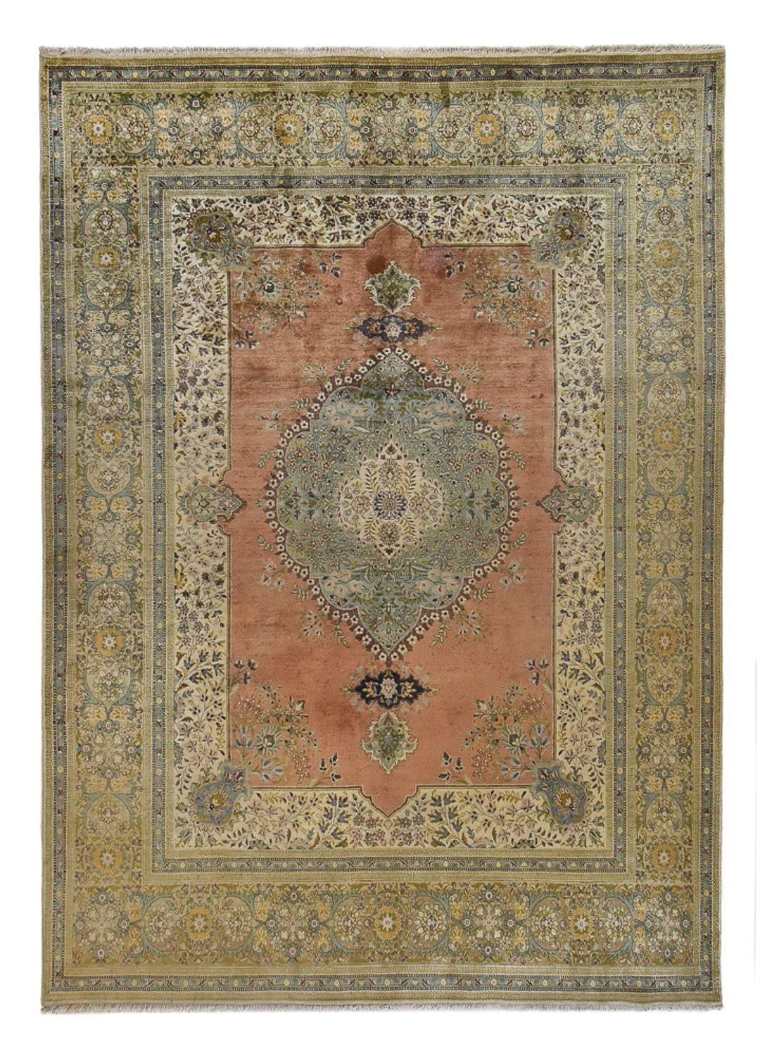 Tapis persan - Classique - 410 x 298 cm - vert olive