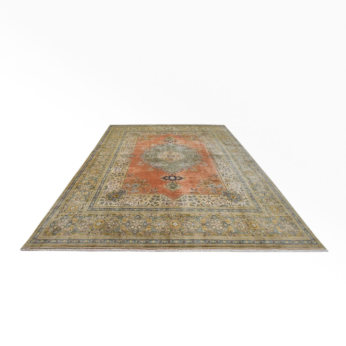 Tapis persan - Classique - 410 x 298 cm - vert olive