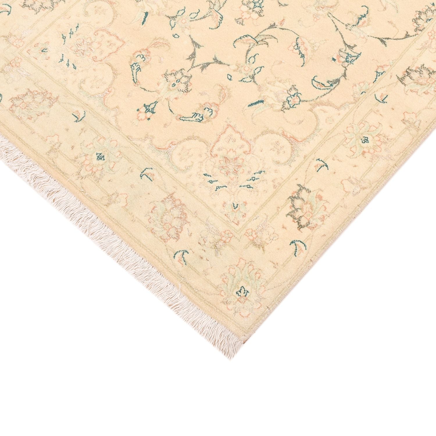 Tapis de couloir Tapis persan - Tabriz - Royal - 203 x 77 cm - beige clair